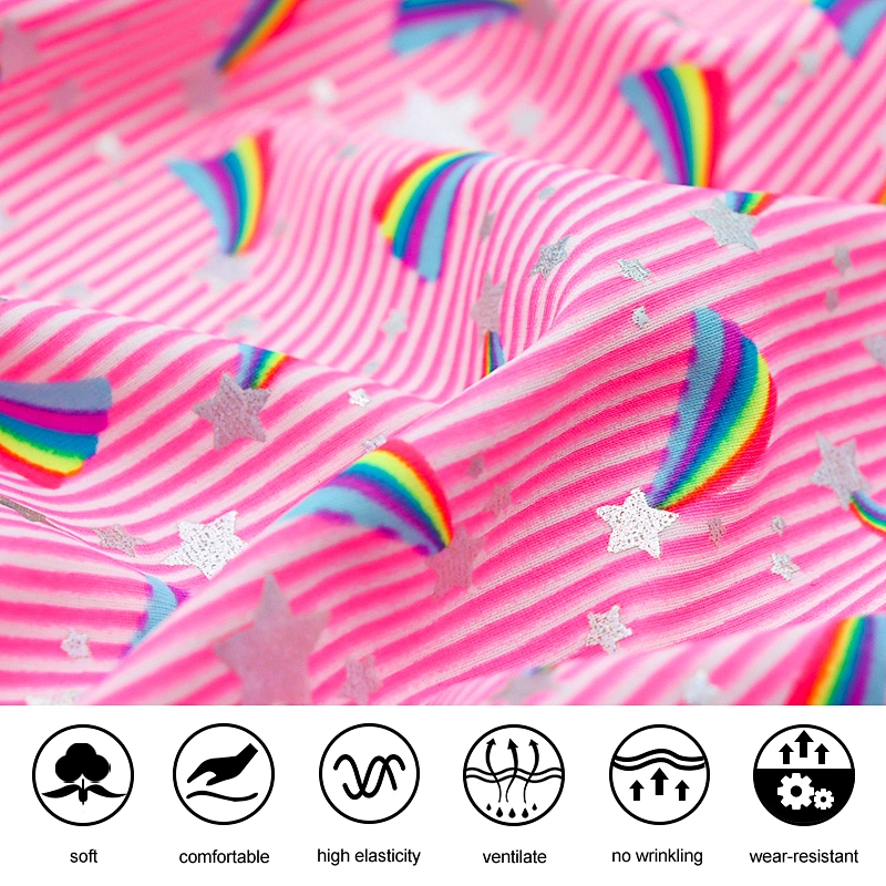 Four sided elastic printed fabric