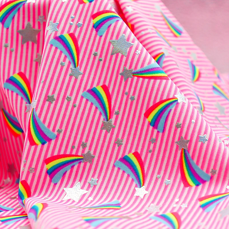 Four sided elastic printed fabric